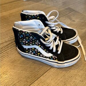 Vans Kids Floral High-Top Sneakers - Black and White